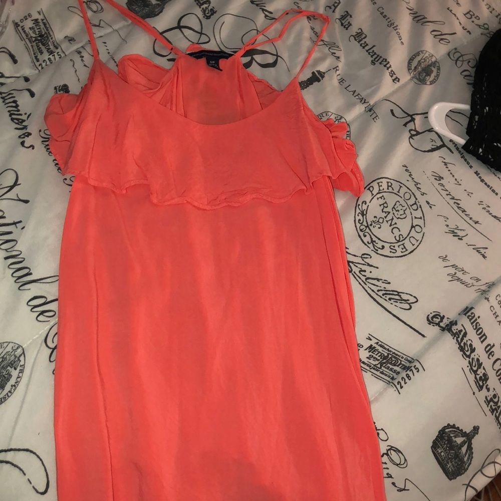 Coral Pink Ruffle Racerback Tank